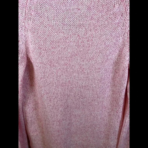 Women’s H&M BASIC Pink SWEATER loose knit summer coastal V-neck long sleeve XS - Picture 4 of 5